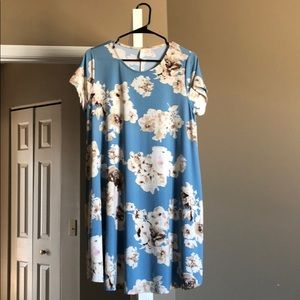 Blue flower pattern dress